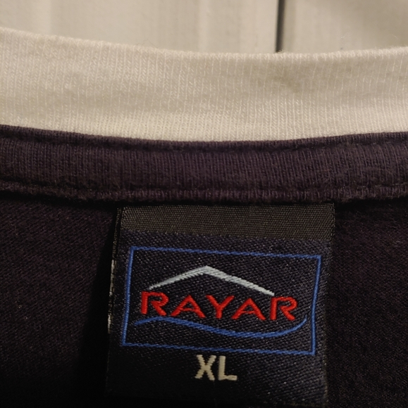 Monaco Monte Carlo Vintage 90's Heathered Ringer Stitched Blue & White T-Shirt - Picture 7 of 7